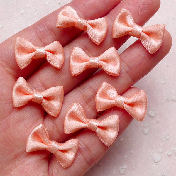 CLEARANCE Fabric Ribbon Bows / Mini Satin Bow (8pcs / 20mm x 12mm / Sunset) Hair Accessories Jewelry DIY Wedding Party Decoration Packaging B128