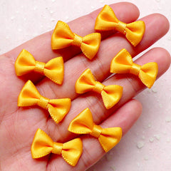 CLEARANCE Little Fabric Ribbon Bows / Small Satin Bow (8pcs / 20mm x 12mm / Orange Yellow) Headband Jewelry Finding Wedding Party Decor Scrapbook B127