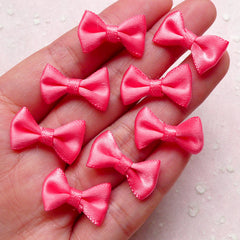 Small Satin Bow Tie / Mini Fabric Ribbon Bow (8pcs / 20mm x 12mm / Watermelon Pink) Hair Clips Jewellery Making Wedding Party Favor Scrapbook B131