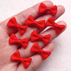 Mini Satin Bows / Tiny Fabric Ribbon Bow Tie (8pcs / 20mm x 12mm / Red) Hair Accessories Jewelry Making Wedding Favor Embellishment B132