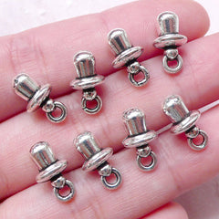 3D Pacifier Charms Baby Dummy Charm (8pcs / 7mm x 13mm / Tibetan Silver) New Born Baby Charm New Mom Gift Baby Shower Favor Charm CHM1481