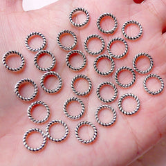 Ring Connectors Circle Charm Round Charms (25pcs / 8mm / Tibetan Silver / 2 Sided) Necklace Anklet Bracelet Link Jewellery Findings CHM1496
