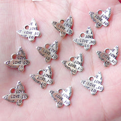 CLEARANCE Butterfly Love Charm Tag Charm Love Drop (12pcs / 11mm x 9mm / Tibetan Silver) Bracelet Bangle Necklace Favor Charm Gift Decoration CHM1493