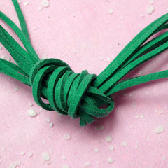 Suede Cord / Faux Leather Strips / Leather Straps / Leather String / Suede Leather Cord (3mm / 2 Meters / Green) Necklace Bracelet F083