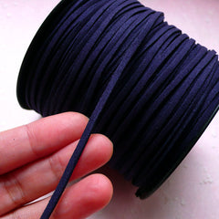 Suede Strap / Faux Leather Strip / Leather Straps / Leather String / Suede Leather Cord (3mm / 2 Meters / Dark Blue) Necklace Bracelet A009