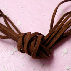 Faux Leather Cord / Leather Strings / Leather Strips / Leather Straps / Suede Leather Cord (3mm / 2 Meters / Brown) Necklace Bracelet F090