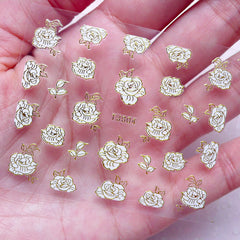 Rose Nail Sticker / Wedding Nail Art / Bridal Nail Decoration / Diary Deco Scrapbooking Embellishment Collage Manicure Flower Floral S260