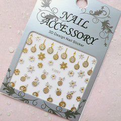 Christmas Nail Art Sticker (Snowflake, Christmas Ornament) Nail Deco Diary Decoration Manicure Scrapbooking Embellishment Home Decor S264