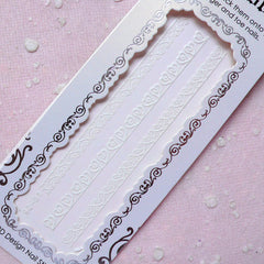 Lace Nail Sticker (White / Heart) Wedding Nail Decoration Bridal Nail Art Diary Deco Card Making Scrapbooking Embellishment Manicure S275