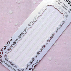 Lace Nail Art (White / Acanthus Scroll, Heart) Wedding Nail Sticker Bridal Nail Decoration Card Making Scrapbook Embellishment Manicure S276
