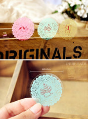 Doily Sticker / Round Lace Sticker Set (10pcs / Mix) Seal Sticker Product Wrap Gift Packaging Party Favor Decoration Embellishment S286