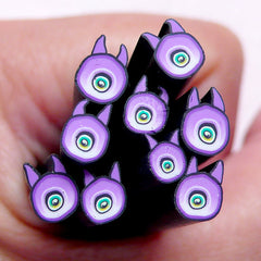 Purple Monster Fimo Cane /  Halloween Polymer Clay Cane (1 Piece) Party Nail Art Nail Decoration Earrings DIY Embellishment Scrapbook CE074
