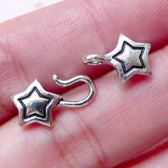 CLEARANCE Star Toggle Clasp and Bar (3 Sets / 12mm & 14mm / Tibetan Silver) Cute Bracelet Necklace Anklet Closure Kawaii Jewellery Findings CHM1521