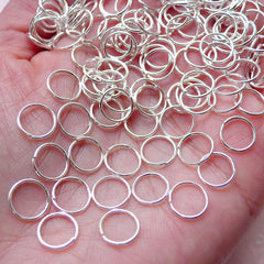 CLEARANCE 8mm Open Jump Rings / Jumprings (60 pcs / Light Silver / 21 Gauge) Necklace Charm Connector Jewelry Making Jewellery Findings F266