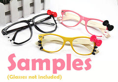 CLEARANCE Kawaii Bow & Whiskers Cabochons (1 Set / Black) Sunglasses Eyeglasses Nerd Glasses Decoration Decora Phone Case Decoden Embellishment CAB387