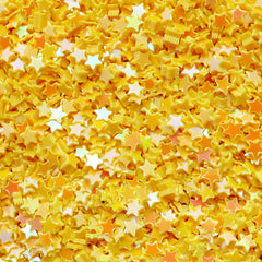 Star Confetti / Star Sequin / Star Sprinkles / Star Glitter / Fake Toppings / Micro Star (AB Yellow / 3mm / 3g) Scrapbooking Nail Art SPK38