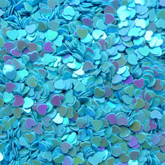 Heart Sprinkles / Heart Confetti / Heart Sequin / Heart Glitter / Fake Toppings / Micro Heart (AB Blue / 3mm / 3g) Nail Decoration SPK49