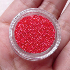 Dollhouse Pearl Dragees Miniature Sugar Balls Fake Candy Sprinkles Micro Beads (Red / 7g) Caviar Nailart Card Making Mixed Media SPK34