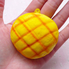 Squishy Cross Bun Charm / Melon Bread Squishy Blank (5.5cm / 1pc) Kawaii Squishies Decoden Sweets Cellphone Deco Keychain Keyring SQ06