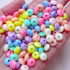 Pastel Facet Beads / Flat Round Acrylic Bead (8mm / Assorted Candy Color / 120pcs) Plastic Bead Loose Bead Colorful Bracelet Necklace F274