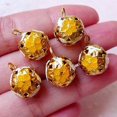 3D Enamel Bell Charms (5pcs / 12mm x 16mm / Yellow, White & Gold) Jewelry Supply Keychain Key Holder Handbag Pouch Clutch Charm DIY CHM1528