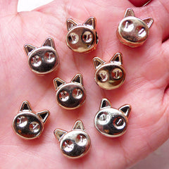 Cat Bead Animal Spacers Acrylic Loose Beads (8pcs / 11mm x 13mm / Rose Gold) Large Big Hole Beads Light Weight Chunky Jewelry DIY CHM1541