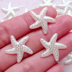 Star Fish Starfish Pearl / ABS Faux Pearls (Cream White / 19mm / Around 25pcs) Sea Ocean Scrapbooking Embellishment Wedding Decoration PES74