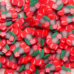 Nail Art Cane Fimo Cherry Cane Fruit Polymer Clay Cane (Cane or Slices) Kawaii Supply Japanese Decoden Cute Embellishment Resin Craft CF015