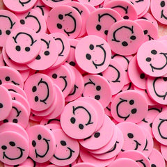 Polymer Clay Cane - Pink Smiling / Smiley Face - for Miniature Food / Dessert / Cake / Ice Cream Sundae Decoration and Nail Art CE030