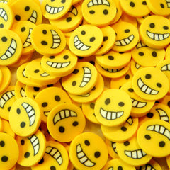 Yellow Happy Smiley Fimo Cane Kawaii Polymer Clay Cane Nail Art Nail Deco Nail Decoration Scrapbooking CE026