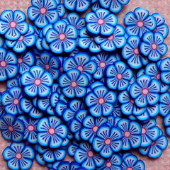 Polymer Clay Cane - Dark Blue Flower - for Miniature Food / Dessert / Cake / Ice Cream Sundae Decoration and Nail Art CFW035