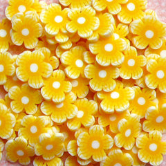Polymer Clay Cane - Yellow and White Flower - for Miniature Food / Dessert / Cake / Ice Cream Sundae Decoration and Nail Art CFW008