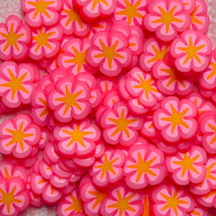 Polymer Clay Cane - Neon Pink Flower - for Miniature Food / Dessert / Cake / Ice Cream Sundae Decoration and Nail Art CFW018