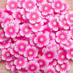 Polymer Clay Cane - Pink Flower - for Miniature Food / Dessert / Cake / Ice Cream Sundae Decoration and Nail Art CFW014