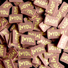 Chocolate Tag Polymer Clay Cane I LOVE YOU Fimo Cane Kawaii Miniature Sweets Dollhouse Cake Nail Art Nail Decoration Cell Phone Deco CSW039