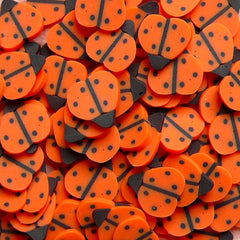 Polymer Clay Cane - Orange Beetle / Lady Bug- for Miniature Food / Dessert / Cake / Ice Cream Sundae Decoration and Nail Art CIN01