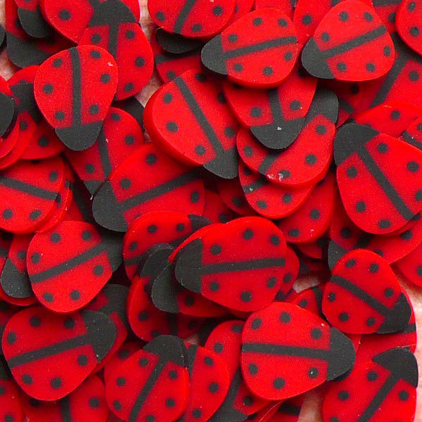 Polymer Clay Cane - Red Beetle / Lady Bug - for Miniature Food / Desse ...