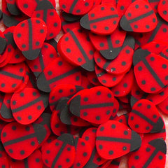Polymer Clay Cane - Red Beetle / Lady Bug - for Miniature Food / Dessert / Cake / Ice Cream Sundae Decoration and Nail Art CIN02