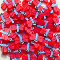 CLEARANCE Polymer Clay Cane - Red Dragonfly - for Miniature Food / Dessert / Cake / Ice Cream Sundae Decoration and Nail Art CIN05