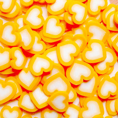 Orange Heart Polymer Clay Cane Heart Shape Fimo Cane (Cane or Slices) Nail Art Scrapbooking Fimo Earrings Making Cute Embellishment CH15