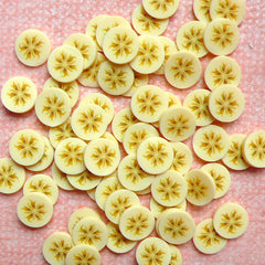 Dollhouse Banana Polymer Clay Slices Miniature Fruit Fimo Cane (Cane or Slices) Mini Food Jewelry Fake Sweets Craft Kawaii Nailart CF004
