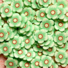 Polymer Clay Cane - Green Flower - for Miniature Food / Dessert / Cake / Ice Cream Sundae Decoration and Nail Art CFW051