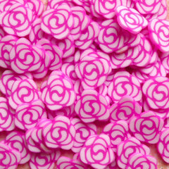 Polymer Clay Cane - Purple Pink Rose / Flower - for Miniature Food / Dessert / Cake / Ice Cream Sundae Decoration and Nail Art CFW066
