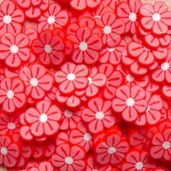 Polymer Clay Cane - Red Flower - for Miniature Food / Dessert / Cake / Ice Cream Sundae Decoration and Nail Art CFW028