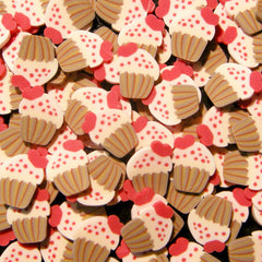 CLEARANCE Cupcake Polymer Clay Cane with Heart and Sprinkles Kawaii Cupcake Fimo Cane Miniature Sweets Dessert Cake Nail Art Deco Scrapbooking CSW003