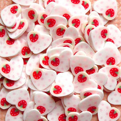 Polymer Clay Cane - Heart with Strawberry - for Miniature Food / Dessert / Cake / Ice Cream Sundae Decoration and Nail Art CH18