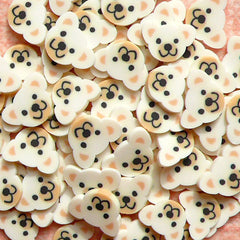 Polymer Clay Cane - Bear Face (White) - for Miniature Food / Dessert / Cake / Ice Cream Sundae Decoration and Nail Art CAN028
