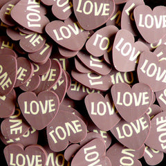 Love Chocolate Heart Polymer Clay Cane Love Fimo Cane (LARGE/BIG) Fake Miniature Cupcake Topper Dollhouse Cake Decoration Scrapbooking BC53