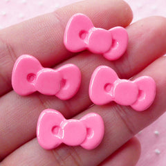 CLEARANCE Kawaii Pink Bow Bowtie Cabochon (4pcs) Kawaii Cabochon Cell phone Deco Decoden Supplies Kawaii Earrings Jewelry Making Scrapbooking CAB290