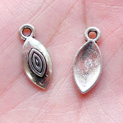 Small Evil Eye Charm Drop (15pcs / 7mm x 15mm / Tibetan Silver) Mini Stink Eye Nazar To Mati Hamsa Judaica Islam Judaism Religion CHM1555